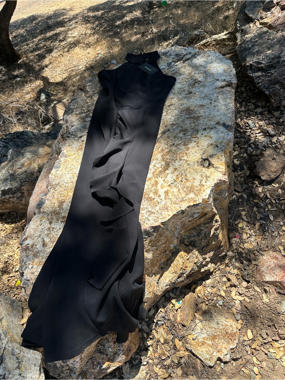 Women's Black Halter Evening Dress